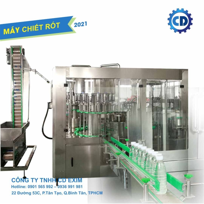 Máy chiết rót chai nước khoáng và đóng nắp tự động